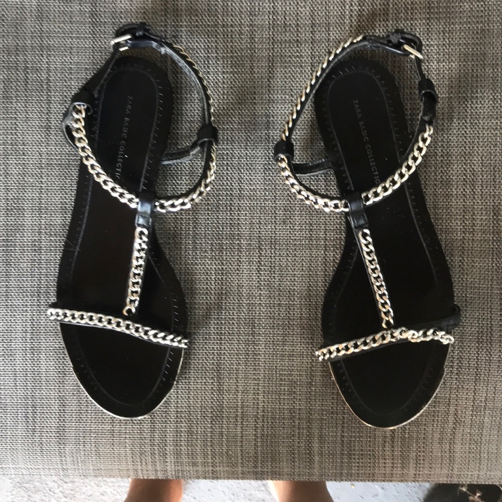 Black Zara Flat Sandals